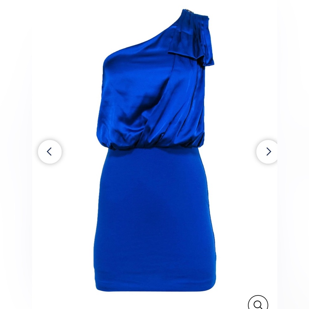 Armani exchange shoulder mini dress royal blue satin